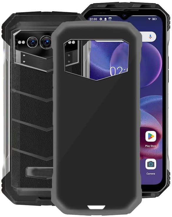 Case for Doogee V Max, KJYFOANI Shockproof Bumper Cover 360ยฐ Drop Protection Case Full Body Ultra-Thin Soft Silicone Fashion Phone Case for Doogee V Max (6.58") - Black