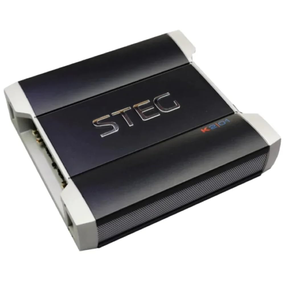 STEG K2.01 amplificatore a 2 canali da competizione spl da 365 x 2 watt rms stabile a 1 ohm per porte portiere sportelli auto, 1 pezzo