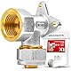 BOOPARTS - Schraubfitting Wandkonsole 16 mm x 1/2 IG (DN15-15-21) Messing - Wandhalterung mit Innengewinde für Mehrschichtverbundrohr - Fitting für Sanitär-, Heizungs-