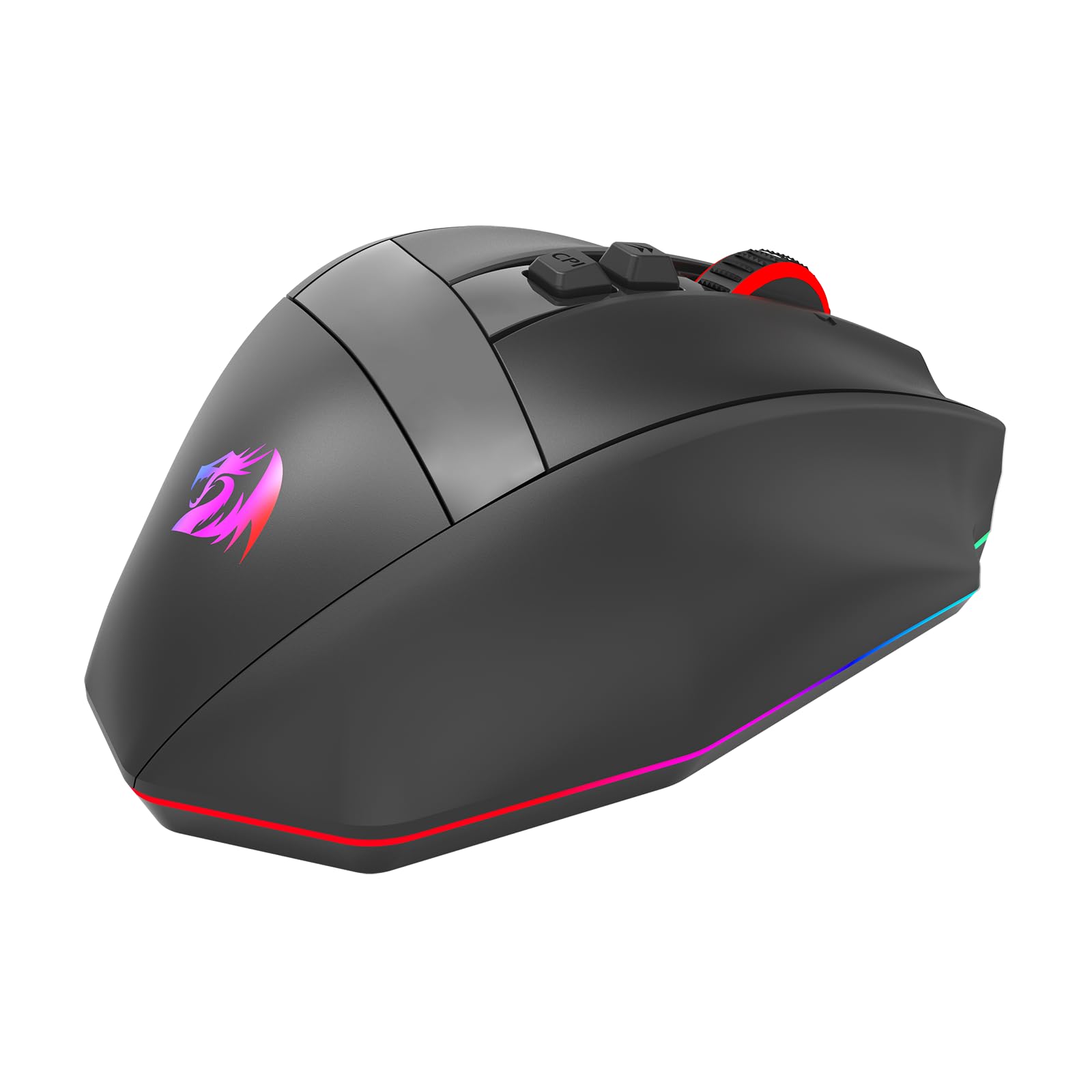 Redragon M813 PRO Souris de jeu RVB 3 modes avec molette de défilement double mode 4D, souris optique ergonomique avec max 26 000 ppp, capteur de précision professionnel 3395, 7 boutons macro,