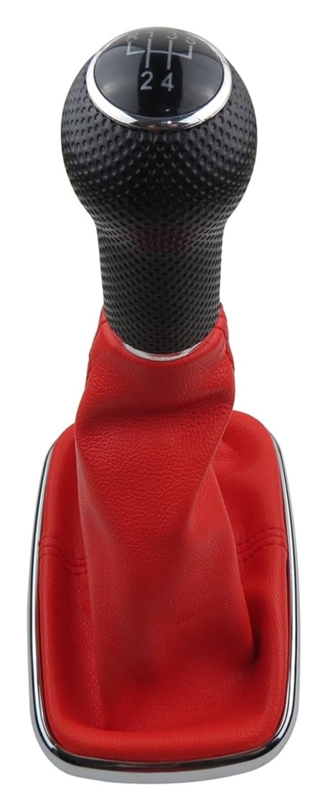 Jsrvqkms 5 Speed Red Car Gear Knob For Vw For Golf 4 Mk4 For Bora For Jetta Gti R32 Car 5 6 Speed Gear Shift Knob Gaiter Boot(5 Speed Red)