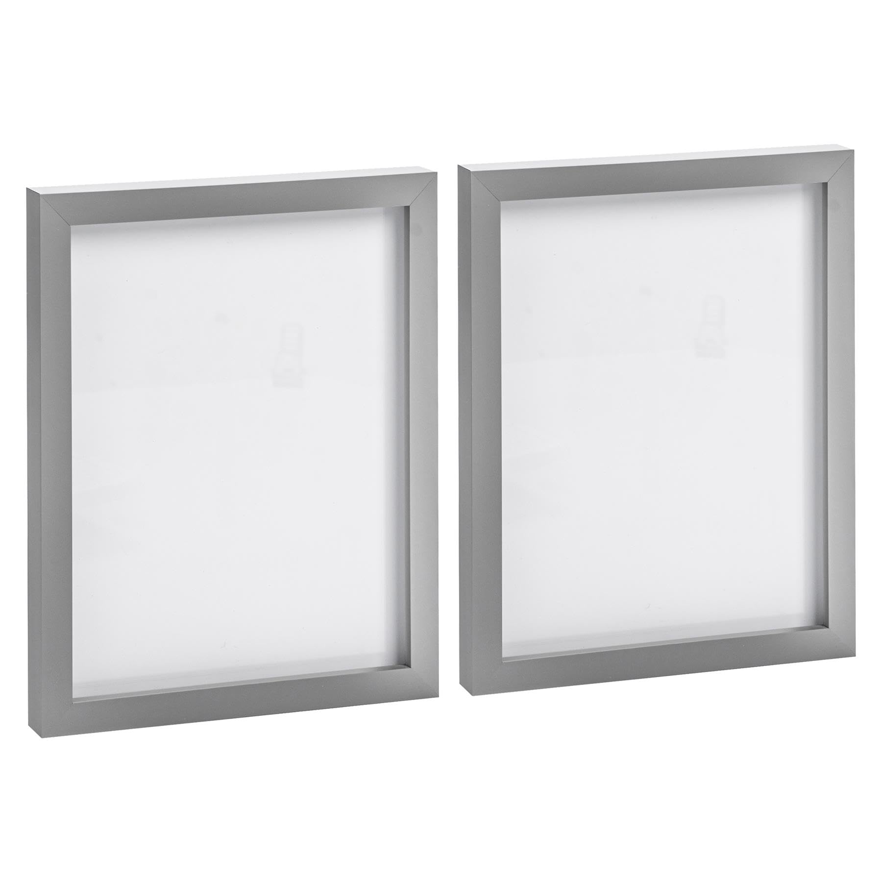 Nicola Spring Grey Photo Frames - Fits Photo Size 8 X 10 (20 X 25Cm) - Pack Of 2 - Picture Frame Wall Mounted Portrait With Stand Freestanding Certificate Poster Display