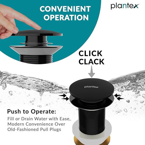 Image of Plantex Waste Coupling for Wash Basin /Pure Brass 5 inch Drain Out let System Full Thread Pop up Coupling for Wash Basin Accessories (Matt Black - Pack of 1)