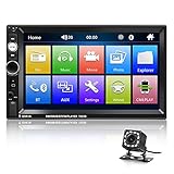 【Rückfahrkamera】 Dieses bluetooth radio wird mit einer wasserdichten 1080p Full HD rückfahrkamera bluetooth und 12 Infrarot Nachtsichtleuchten geliefert automatisch abbilden und Einparkhilfe anbieten