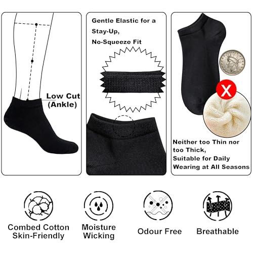 Image of Womens Ankle Socks Cotton No-Show Comfortable Low-Cut Liner Kraft Paper Gift Box
