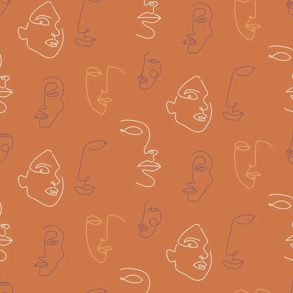 Furn Kindred Abstract Printed Wallpaper in Terracotta