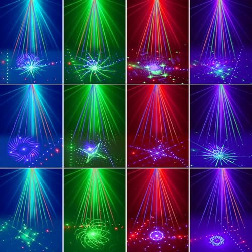 Image of AMKI 21 Eyes Proffessional DJ Disco Lights Strobe Stage Light Support DMX 512 Sound Activated with Remote Control Disco Stage Light Club KTV Show Projector Party Lights Indoor