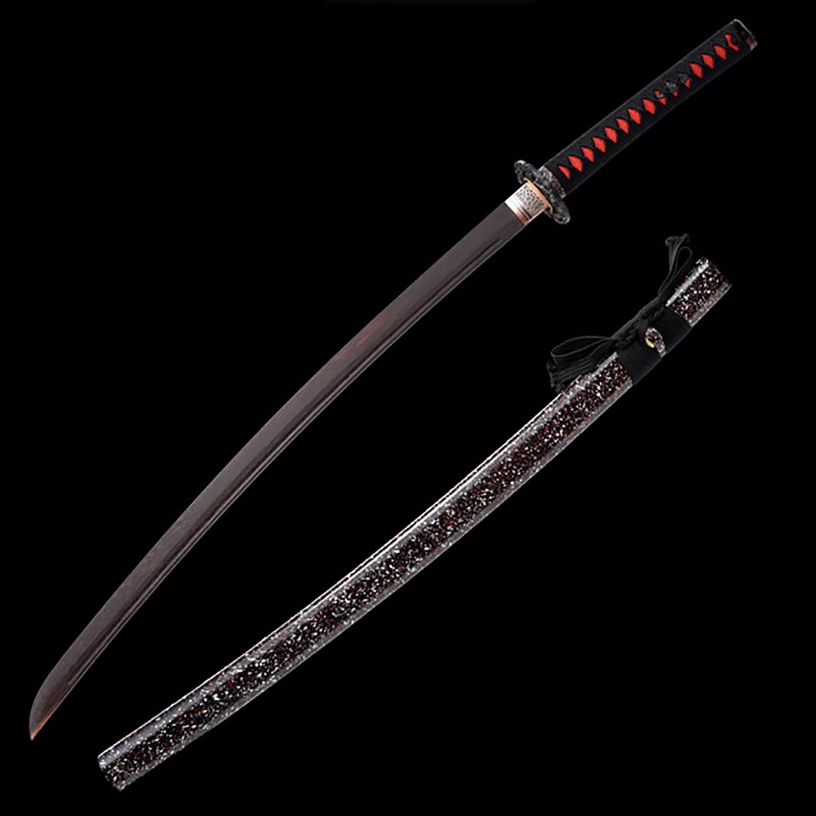 Natural Rosewood Katana, Handmade Wooden Samurai Sword with Sheath, 103cm Bokken for Display, Cosplay Collection and Kendo Training-I