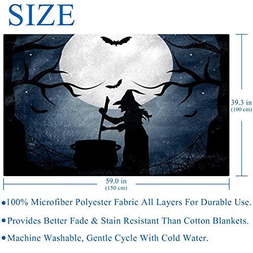 Couverture d'Halloween sorcière 150x100 cm douce pour lit