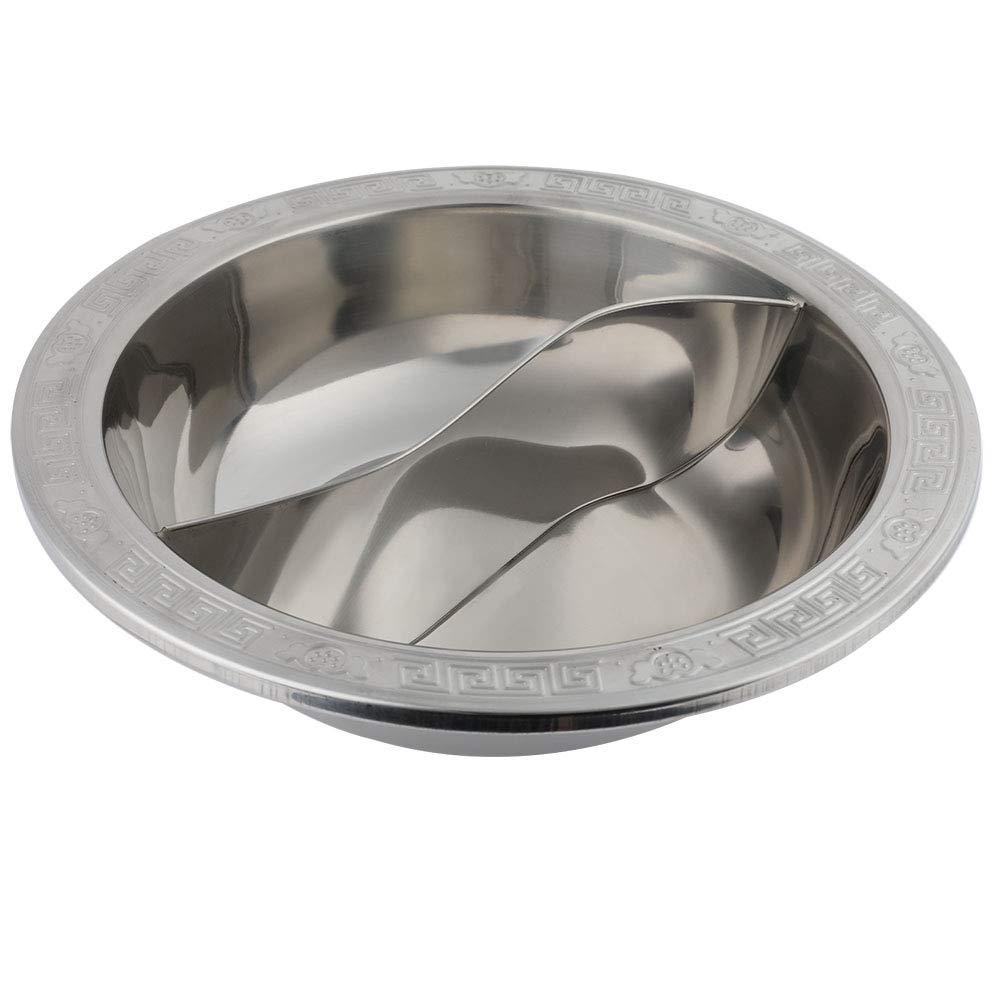 Durable Divided Hot Pot, Fondue Pot, Stainless Steel for Induction Cooker Home Kitchen-image-20