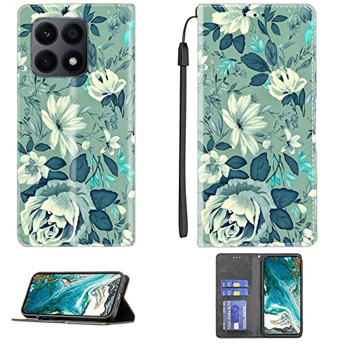 Aroepurt Case for Honor X8a Case Compatible with Honor X8a Phone Case Cover PU Leather Kickstand Magnetic Wallet Case CPT1