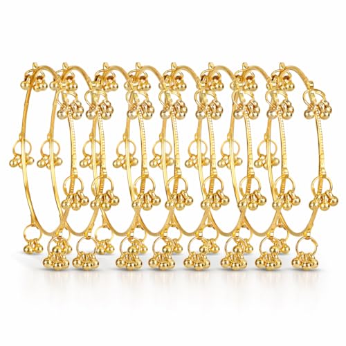 Image of Shining Diva Fashion 8 Pcs Traditional Stylish Ghungroo Kashmiri Bangles Set for Women & Girls