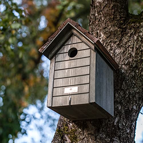 Eulenhaus Nistkasten Aus Zedernholz - Handgefertigtes Vogelhaus Für Garten