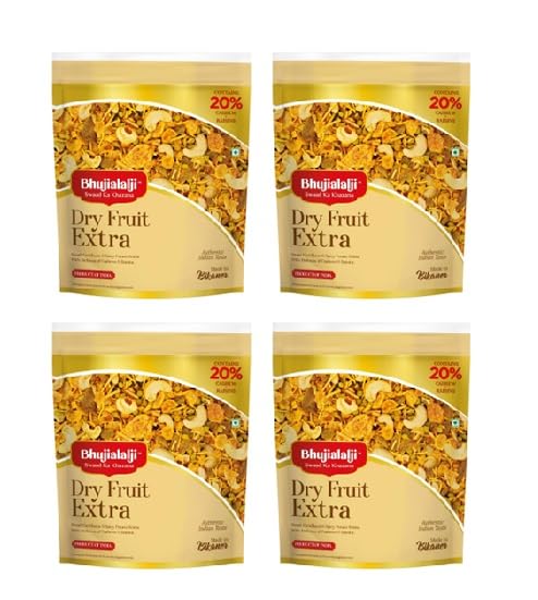 Bhujialalji Dry Fruit Mixture 600g - Minimum 20% Dry Fruits Guaranteed snack with sweet cornflakes & spicy potato sticks with richness of cashew and raisins (Pack of 4x150G) (B0D8Y8JD9W) Amazon Price History, Amazon Price Tracker