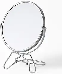 Espelho de Maquiagem Dupla Face com 7 Polegadas • Base Estável • Rotação 360° • Ideal para Make e Skincare (7)