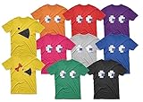 Halloween Costume Group Shirts Pac Ghosts Funny Cosplay T-Shirt Tee Yellow