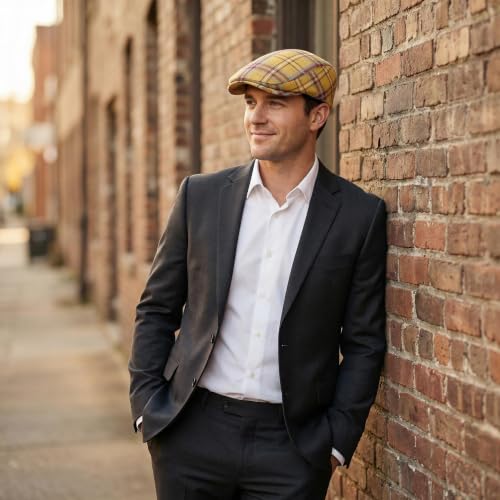 Image of 3Pcs Men's Newsboy Caps Cotton Cooling Hat Adjustable Flat Cap for Men