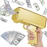 Geld Pistole Shooter mit 101 Requisitengeld, Spielzeugpistole, die Geld für Spielfilme Party sprühen, Handgehaltene Geldpistole Gefälschte Pistole (Gold)