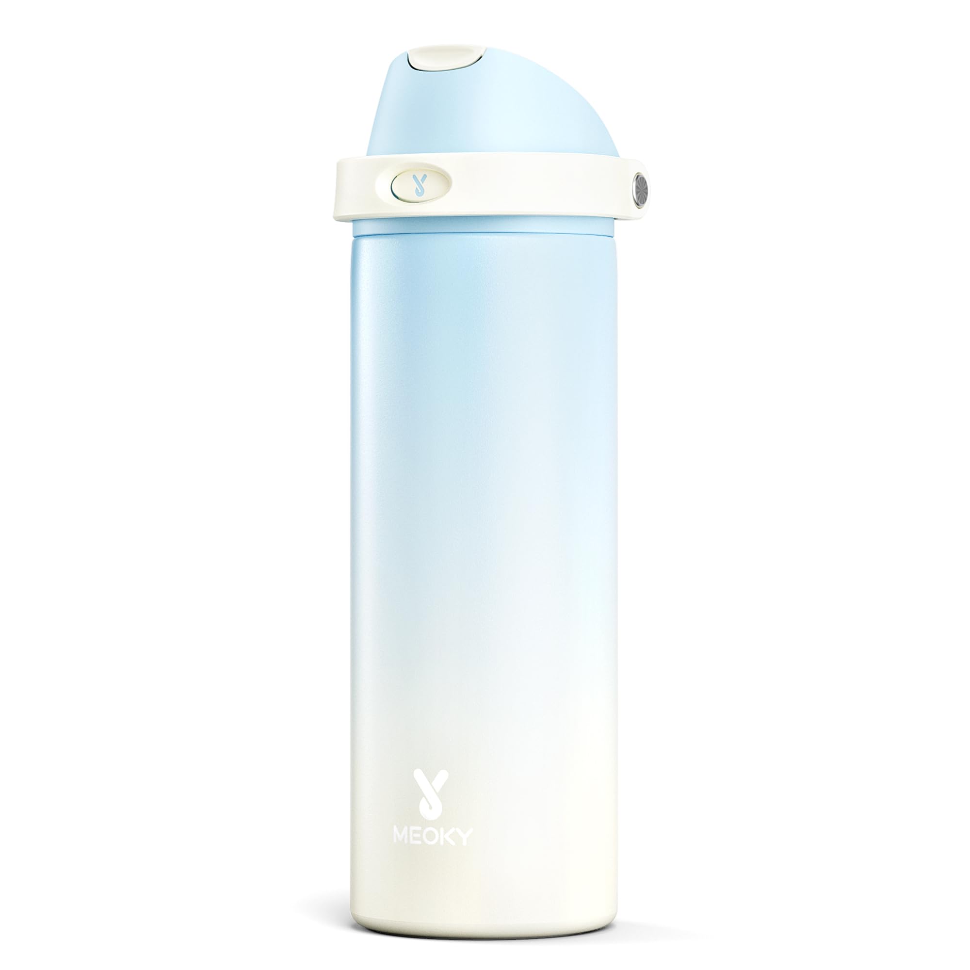 Meoky 24 oz Insulated Stainless Steel Water Bottle with Straw for Travel