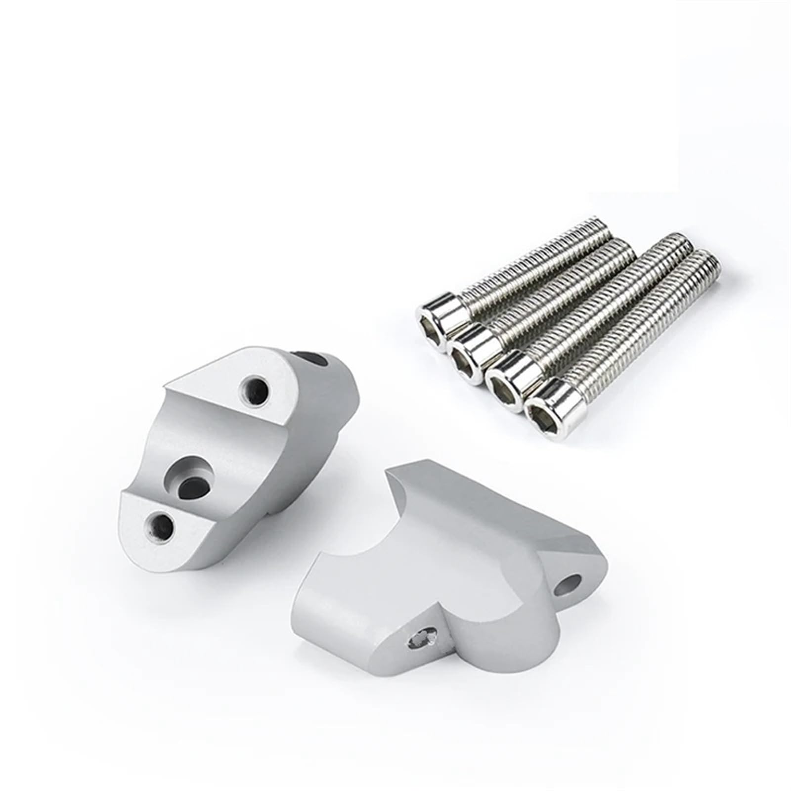 Moto Riser Per Ducati Per Multistrada V4 S V4S V4 Per Pikes For Peak Per Rally Moto CNC In Alluminio Manubrio Riser Innalzamento Morsetto di Montaggio Manubrio Riser Morsetto(Argento)