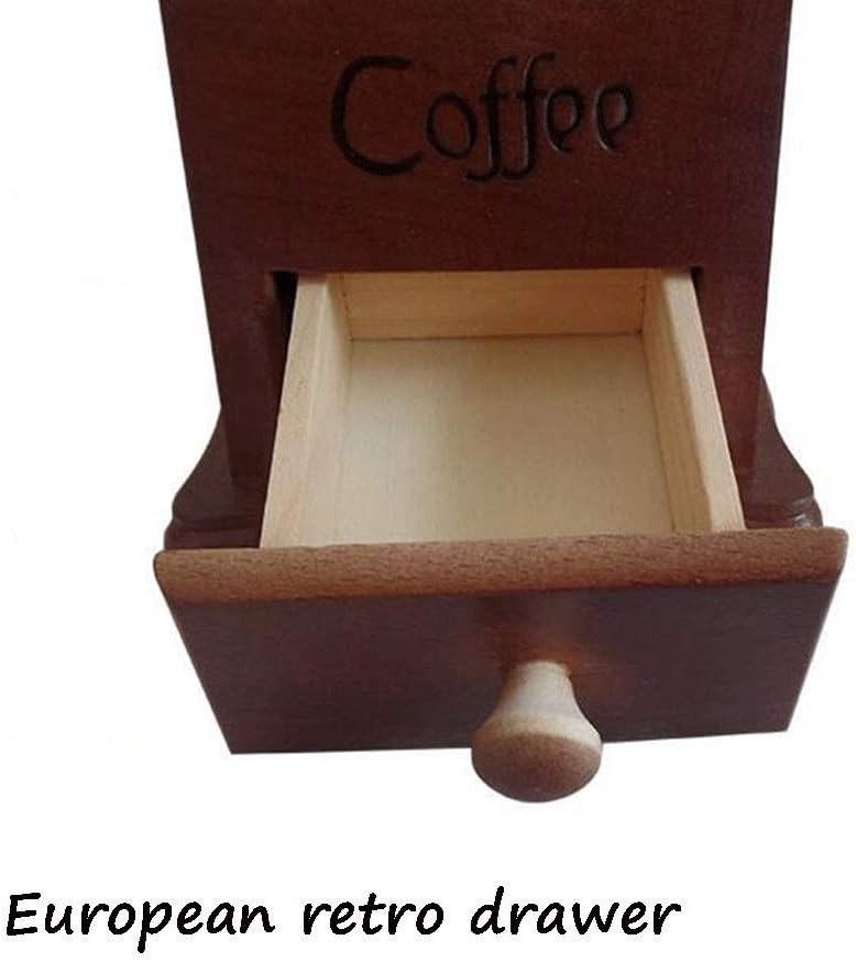 Wooden Manual Coffee Grinder Vintage Hand Coffee Mill Burr Coffee Grinder