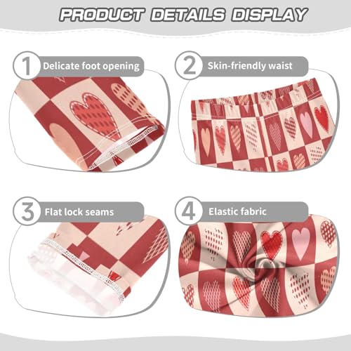 Bolaz Toddler Girls Leggings Printed Yoga Pants Leggings Grid Lover Heart for Kids3