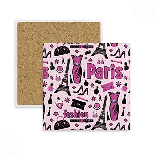 Cadeau de boissons multicolor original avec motif Tour Eiffel rose - 2