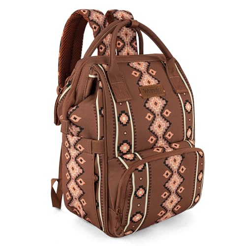 Image of Wrangler Aztec Backpack Organized Daypack Travel Baby Bag with Stroller Strap and Side Bottle Pockets WG2204-9110CM