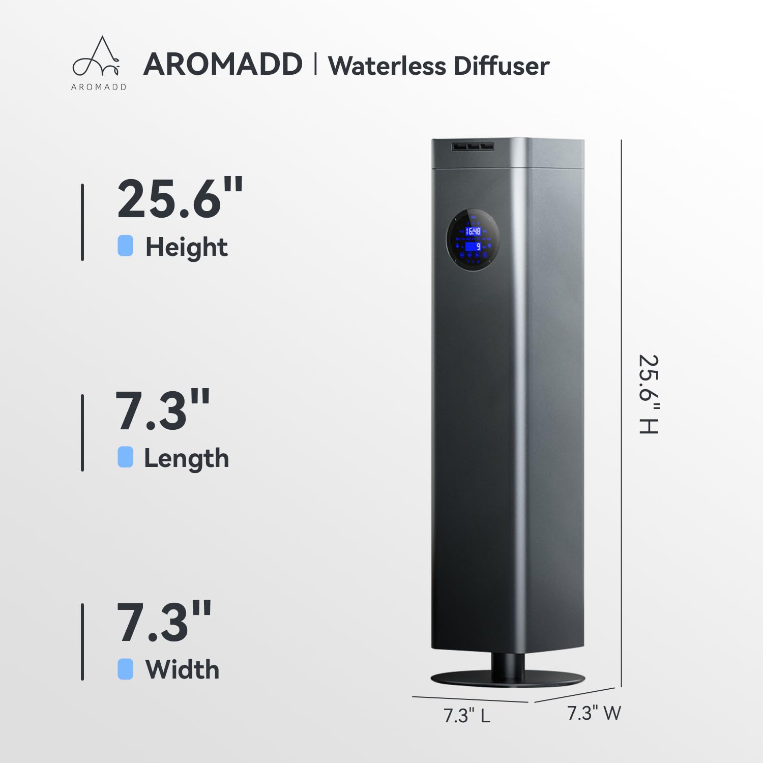 Aromadd Maszyna zapachowa 1500 ml do domu, zasięg 4000 m2, bezwodny dyfuzor olejków eterycznych, hotelowy dyfuzor zapachowy, nebulizator zimnego powietrza, do dużego pokoju, hotelu, biura, szary