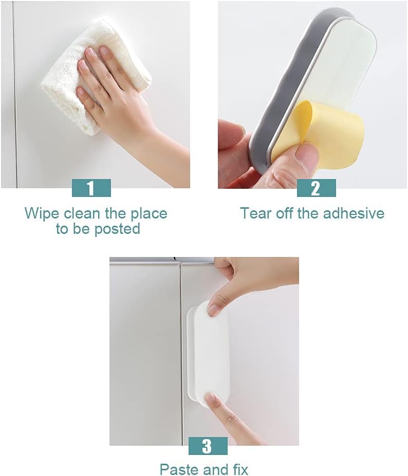 KPNG Self-Stick Instant Cabinet Drawer-Humanity Handle Helper Auxiliary for Kitchen Cabinet Knobs Drawer Window Sliding Door-Wardrobe Self-Stick Push Pull Helper Stick-on Handles (Random, Pack of - 4) 1