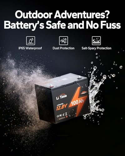 Image of LiTime 12V 100Ah Group 24 Deep Cycle LiFePO4 Battery for RV Marine-2Pack
