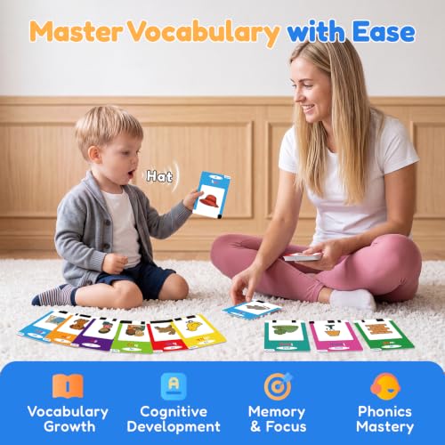 Image of Phonics Flip Book & Talking Flash Cards, Word Family Build Book Set | 40 Read & Rhyme Flip Books, 144 Talking Flash Cards, Learn to Read for Kids Ages 3-8, Phonics Word Cards for Kindergarten