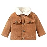Niños chaqueta de pana: Bebé niñas niños forro polar cálido abrigo de la chaqueta están hechos de poliéster de alta calidad, ligero, seguro para la piel y fácil de lavar, cálido, espeso, acogedor de llevar.