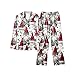Christmas Pajama Sets for Women Printed Button Lapel Shirts Pants Nightshirt Suits Fashion Festival Home Pajamas