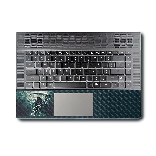 Image of MightySkins Carbon Fiber Skin Compatible with Alienware X16 R1 (2023) Full Wrap Kit - Symbol of Death | Protective, Durable Textured Carbon Fiber Finish | Easy to Apply | Made in The USA