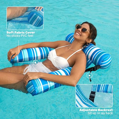 Image of SLOOSH Inflatable Pool Floats Adult,2 Packs Floating Lounge Chairs,Blow up Pool Noodles for Adult Heavy Duty,Floating Chair for Party Summer Water Beach Lake Fun