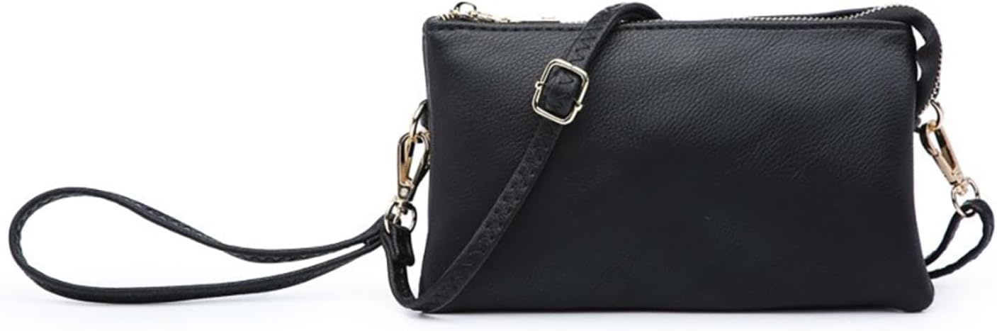 JEN & CO. Riley Small Crossbody Bags for Women Vegan Leather Wristlet Clutch Wallet Purses Handbags with 2 Straps