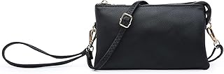 JEN & CO. Riley Crossbody Bags for Women Vegan Leather Wristlet Clutch Wallet Purses Handbags with 2 Straps