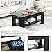 TLSUNNY Lift Top Coffee Table with Hidden Compartment, Rising Tabletop Dining Table with Storage Shelf, Pop Up Coffee Table for Home, Living Room, Reception Room, Office (Black)