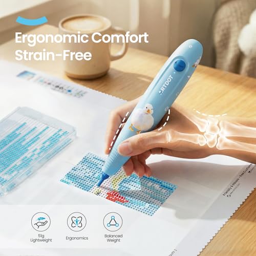 Image of ARTDOT Wireless Vacuum Pen for Diamond Art Kit for Adults, Long-Lasting Electric Pen for Diamond Painting Accessories and Tools