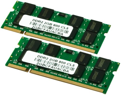 VisionTek 4G - Kit de 2 (2 x 2 GB) NB2-6400 CL5 800 200 Pines DDR2 SODIMM 4 de Doble Canal (900475)
