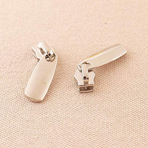 Image of Croatia Heavy Metal Zipper Sliders Zipper Repair Size #5 (Silver) Replacement Sewing DIY for Luggage Purses Bags (Pack of 10)