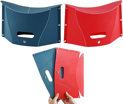 YINGD Paquete de 2 taburetes plegables portátiles, sillas de campamento, taburete plegable, taburete de papel plegable, taburete portátil, silla