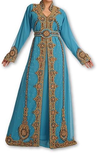 New Top Selling Bridal Wear Maghribi Kaftan Dress for Arabian Ladies 119 (3XL) Black