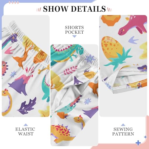 ZZXXB Dinosaur and Egg Boys Long Pants Soft Trousers Elastic Waist Kids Lounge Bottoms with Pockets S-XL4