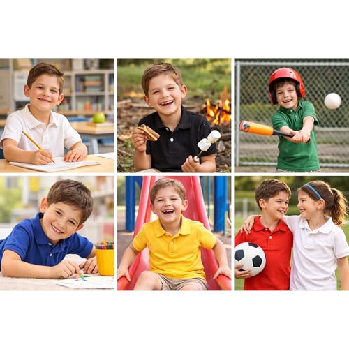Image of Kids Boys Polo T-Shirt | Half Sleeves | Organic Cotton Rich Bio-Wash Fabric | Ultra Soft & Breathable | Regular Fit | Plain Solid Colour Casual Wear & School Uniform