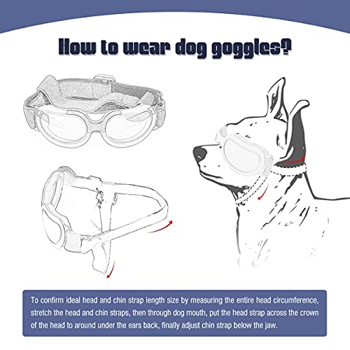 NAMSAN Small Dog Goggles UV Protection Adjustable Clear Doggy Sungalsses Easy Wear Windproof Motorcycle Puppy Glasses… - Image 5