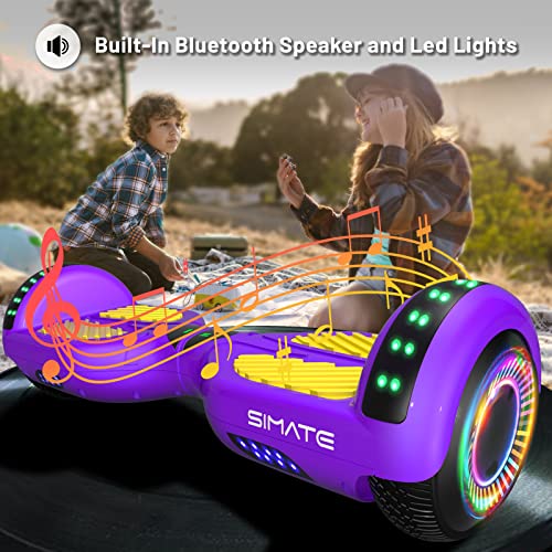 Image of SIMATE Hoverboard, Bluetooth All Terrain Hover Boards with LED Lights and APP Control, Gifts for Kids Adults Girls Boys, for All Ages