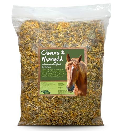 Horse Herbs Cleavers & Marigold 1kg Bag | 100% Natural Feed Supplement for Horses & Ponies Equine Clivers