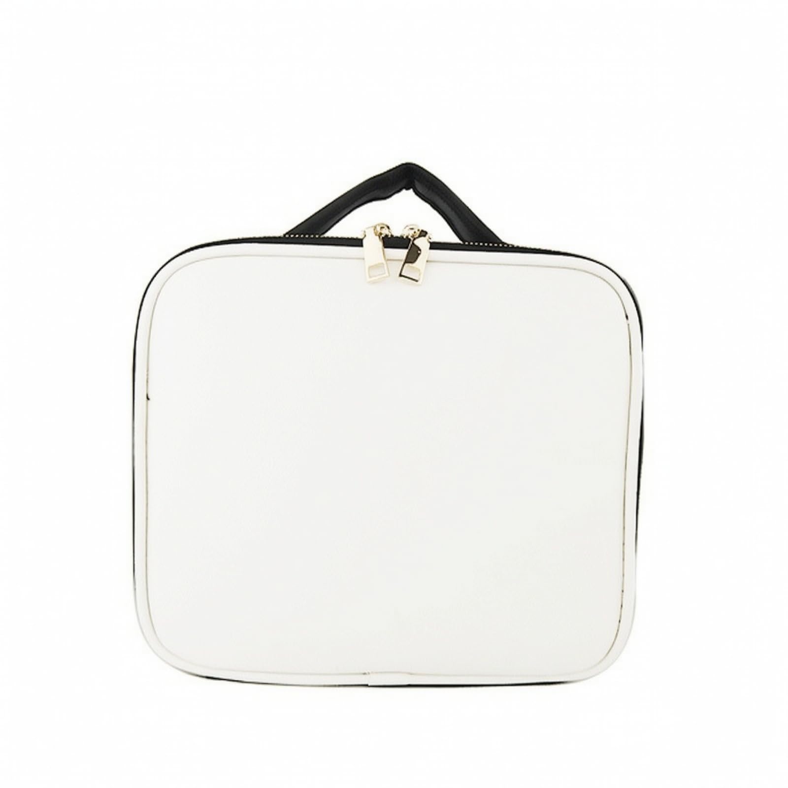 Beauty Case in Pelle PU Liscio, Piccola, Valigetta Cosmetica Piccola Bianca